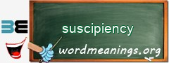 WordMeaning blackboard for suscipiency